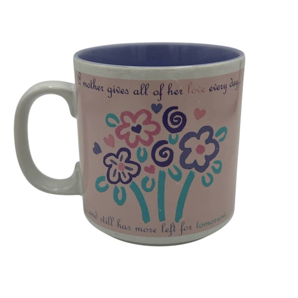 Vintage 80s A Mother Gives Love Mug by Russ Berrie coffee tea cup mug